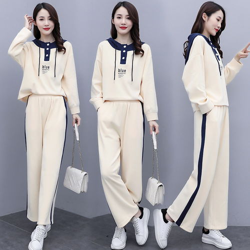 芷墨服飾2022春秋裝時(shí)尚針織上衣闊腿褲兩件套裝女